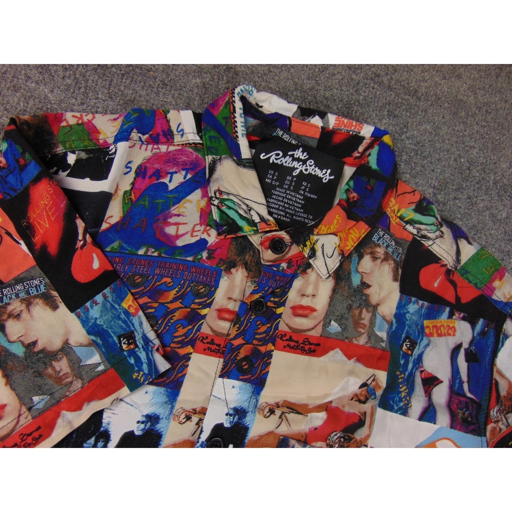 The Rolling Stones Shirt Men Small Photo All Over Print Music Collage Streetwear